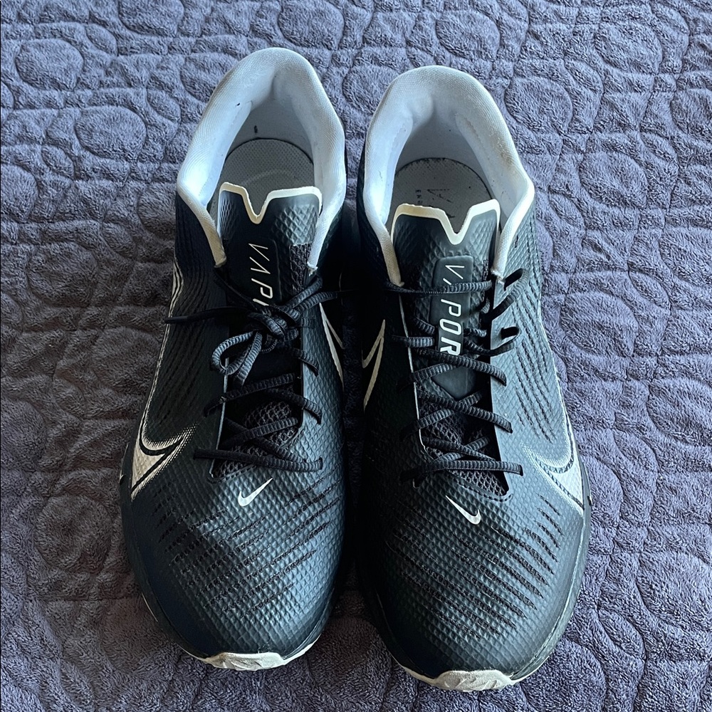 Nike Vapor Edge Pro Turf Football Black White Shoes CD0086-001 Men's Size 12